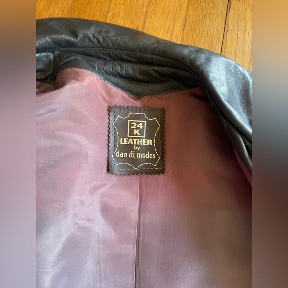 70s Vintage 24K Dani Di Modes Grey Leather Trench Coat - Picture 4 of 12